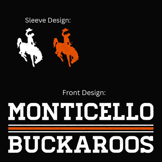 Monticello Buckaroos Classic Design with Buckaroo on Sleeve ((Customizable))