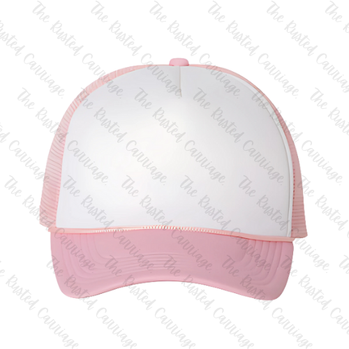 Pink and White Women's Trucker Hat - Pick Your Wrestling Design ((Customizable))