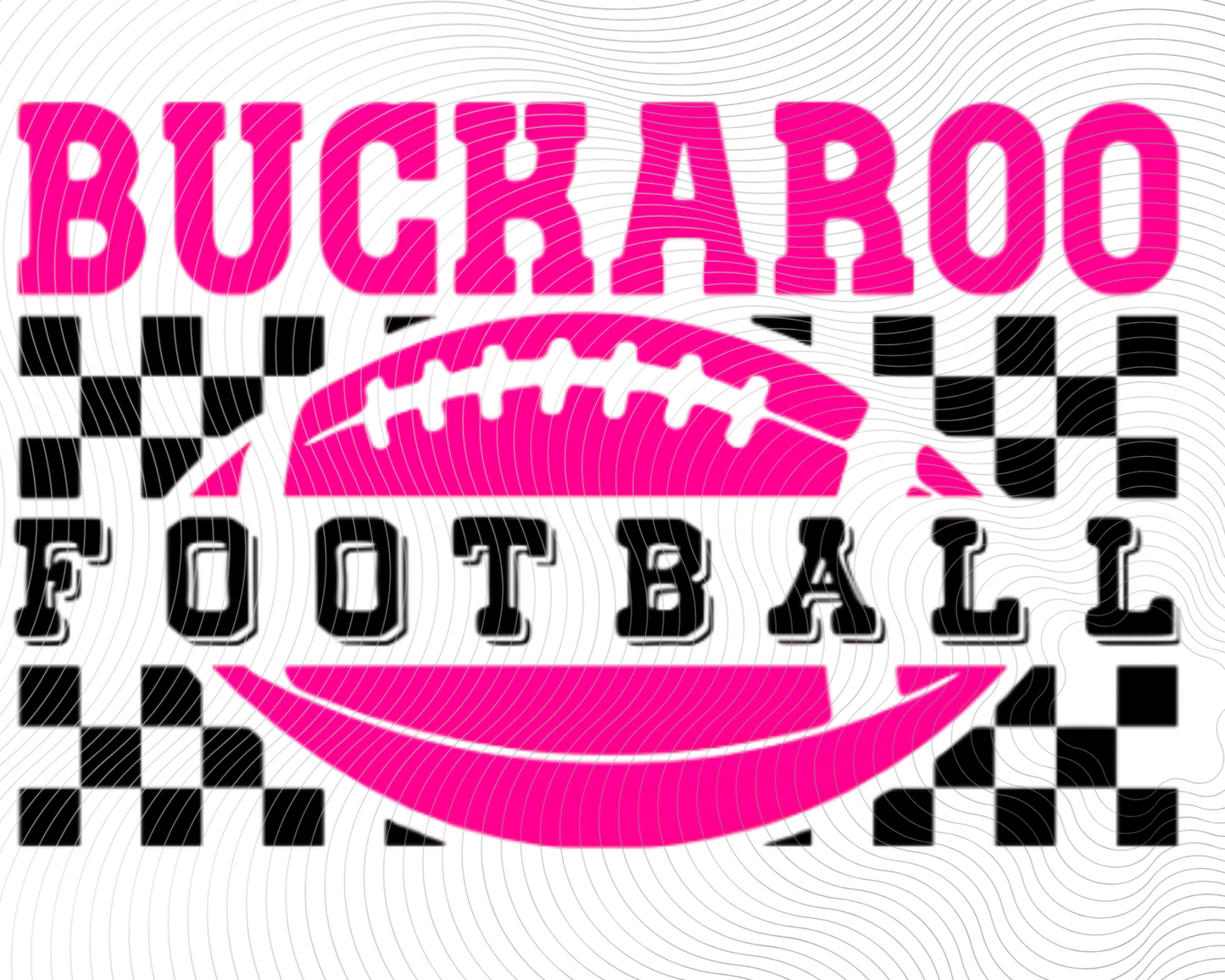 Youth Buckaroo Football Tee Pink/Black Checkered ((Customizable))