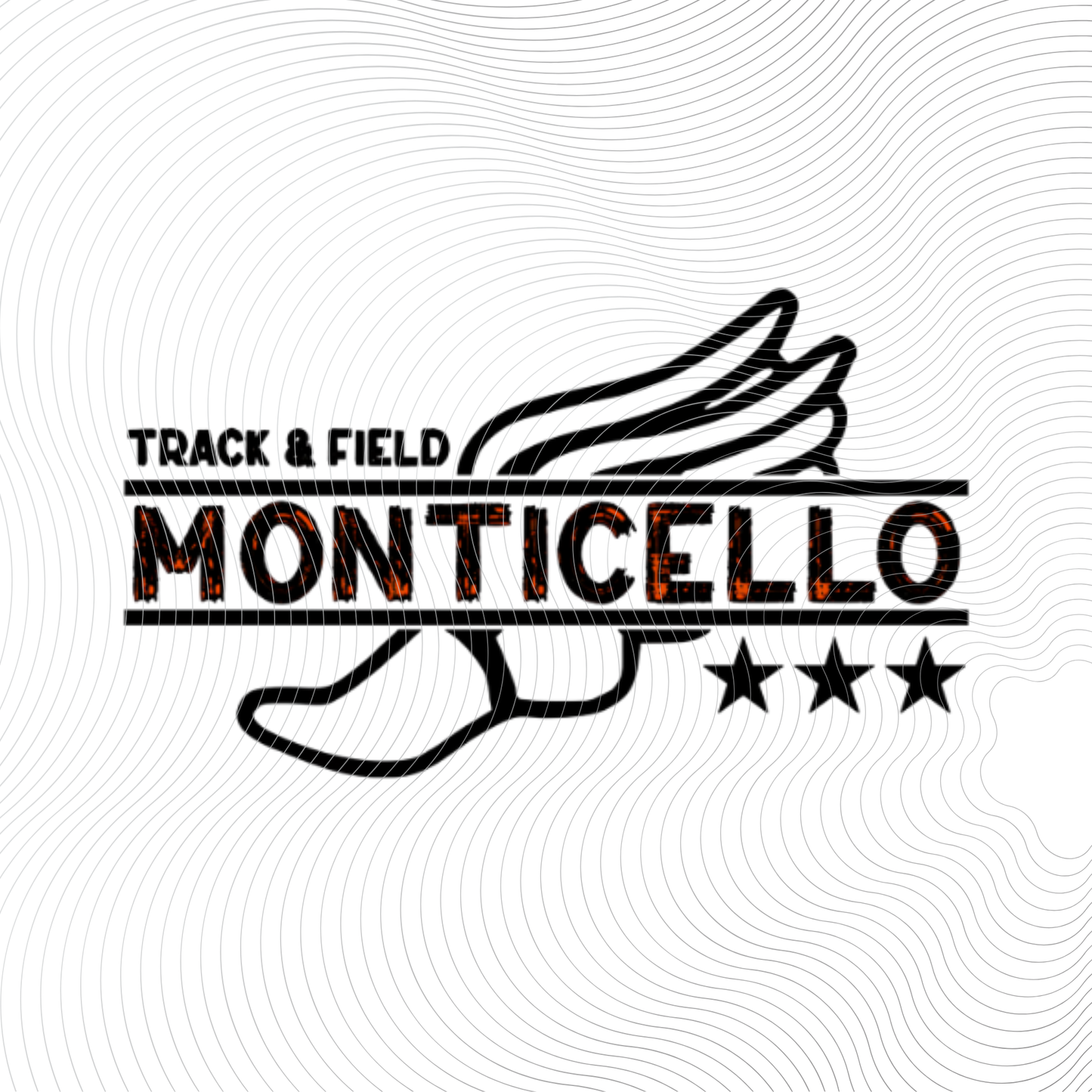 Track & Field Tee Orange Monticello ((Customizable))