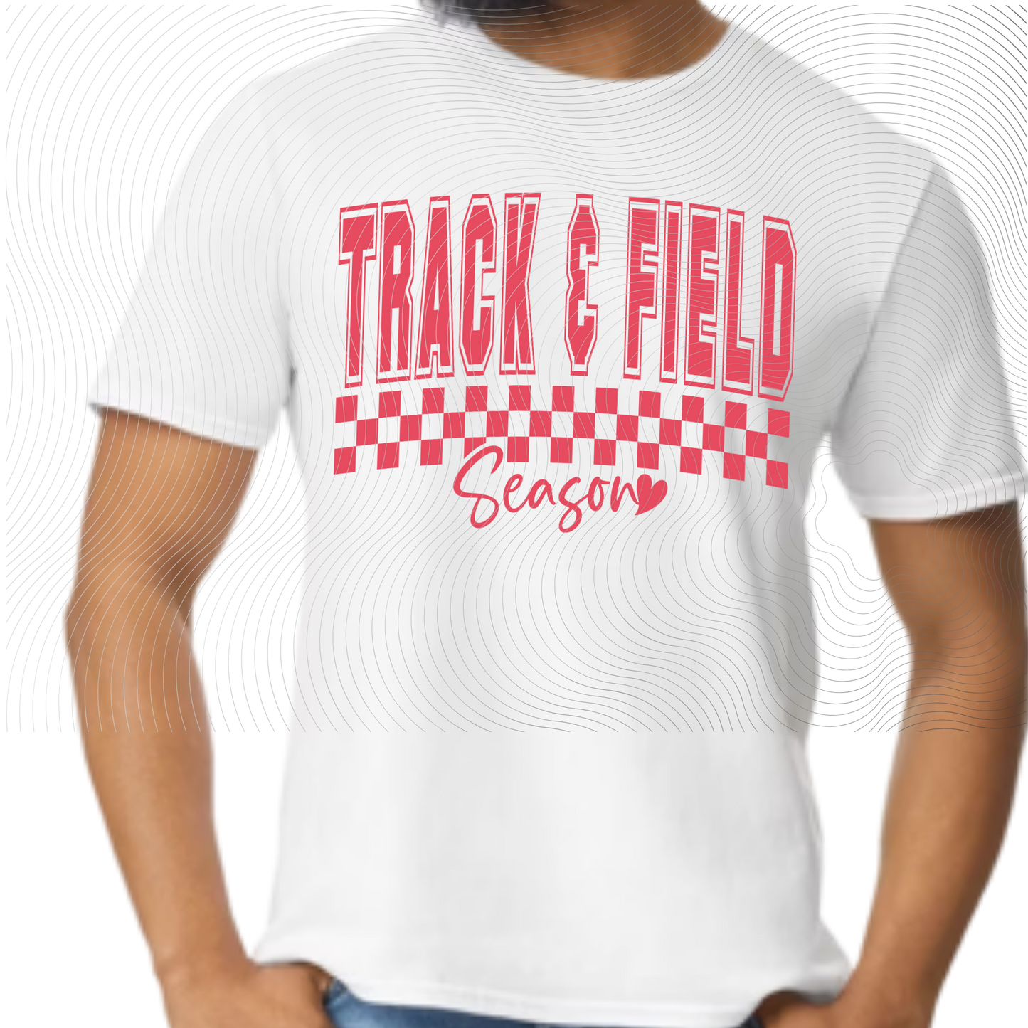 Youth Track & Field Tee in Pink, Black or White Design ((Customizable))