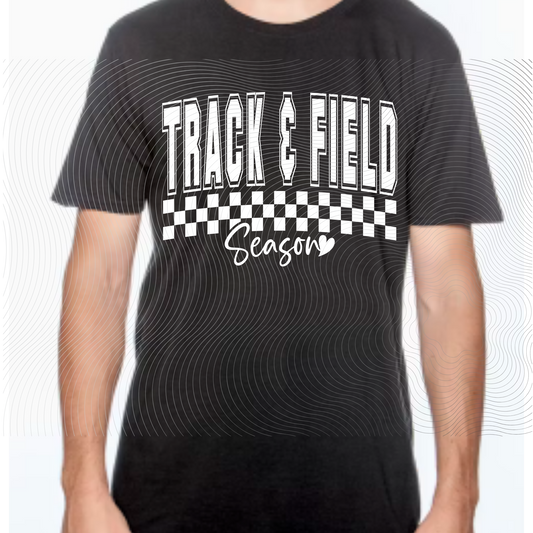 Track & Field Tee in Pink, Black or White Design ((Customizable))