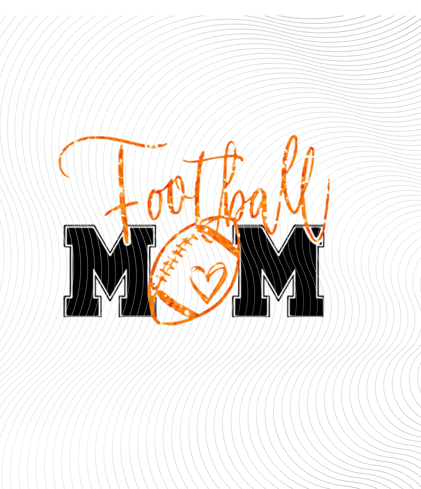Football Mom Orange Glitter/Black Tee ((Customizable))