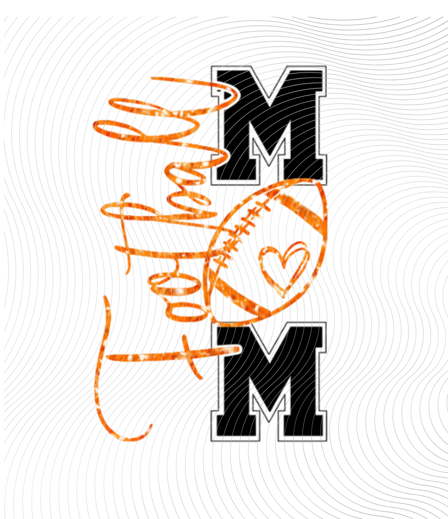 Football Mom Orange Glitter/Black Tee ((Customizable))